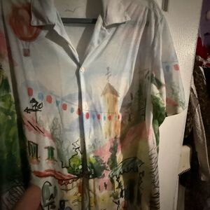 Zara Artistic Print Button Down Shirt